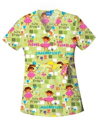 Cherokee Scrub HQ Womens Mock Wrap Scrub Top. Embroidery is available on this item.
