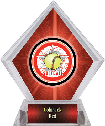 Awards All-Star Softball Red Diamond Ice Trophy. Engraving is available on this item.
