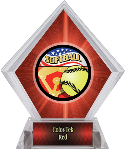Awards Americana Softball Red Diamond Ice Trophy. Personalization is available on this item.