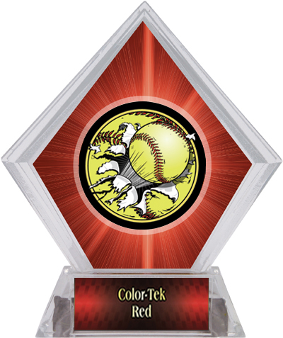 Awards Bust-Out Softball Red Diamond Ice Trophy. Personalization is available on this item.