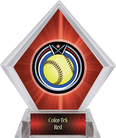 Awards Eclipse Softball Red Diamond Ice Trophy. Personalization is available on this item.