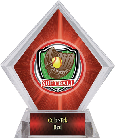 Awards Shield Softball Red Diamond Ice Trophy. Personalization is available on this item.