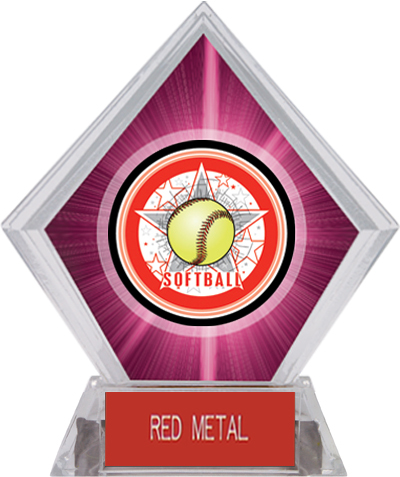 Awards All-Star Softball Pink Diamond Ice Trophy. Engraving is available on this item.