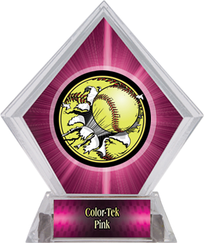 Awards Bust-Out Softball Pink Diamond Ice Trophy. Personalization is available on this item.