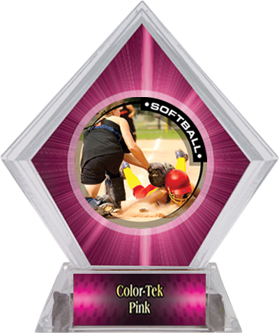 Awards P.R.2 Softball Pink Diamond Ice Trophy. Personalization is available on this item.
