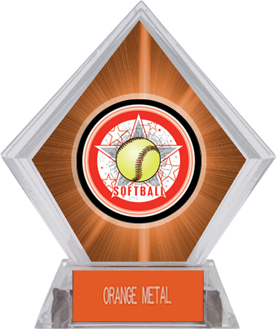 Awards All-Star Softball Orange Diamond Ice Trophy