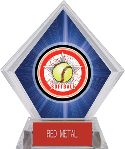 Awards All-Star Softball Blue Diamond Ice Trophy. Engraving is available on this item.