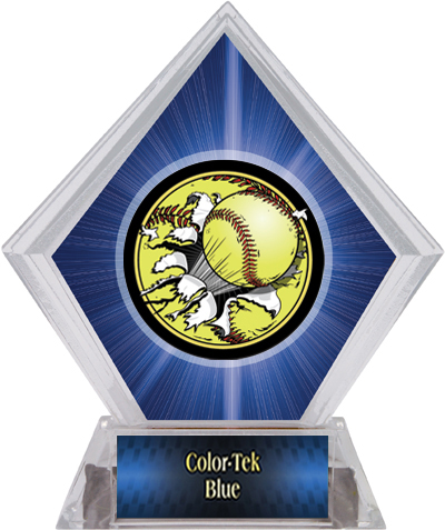 Awards Bust-Out Softball Blue Diamond Ice Trophy. Personalization is available on this item.