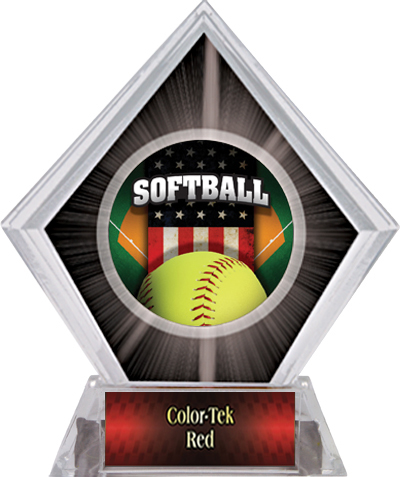 Awards Patriot Softball Black Diamond Ice Trophy. Personalization is available on this item.
