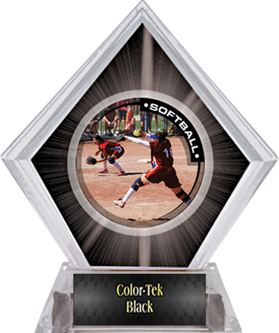 Awards P.R.1 Softball Black Diamond Ice Trophy. Personalization is available on this item.
