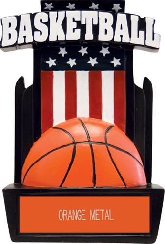 Hasty Awards 6" Patriot Basketball Resin Trophies. Engraving is available on this item.
