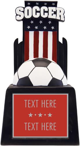 Hasty Awards 15" Patriot Soccer Team Trophy. Engraving is available on this item.