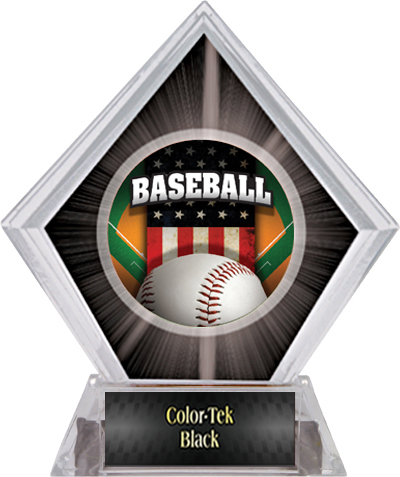 Awards Patriot Baseball Black Diamond Ice Trophy. Personalization is available on this item.