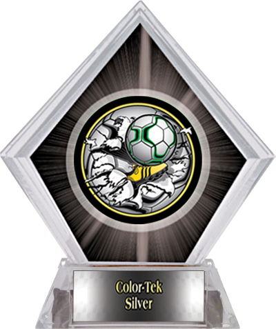 Awards Bust-Out Soccer Black Diamond Ice Trophy. Personalization is available on this item.
