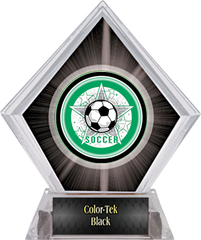 Awards All-Star Soccer Black Diamond Ice Trophy. Engraving is available on this item.