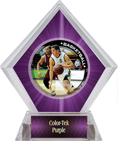 P.R. Male Basketball Purple Diamond Ice Trophy. Personalization is available on this item.