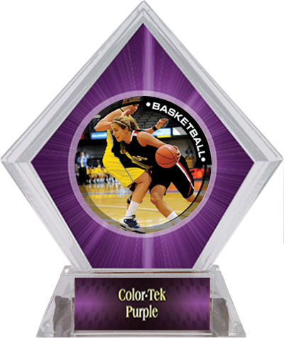 P.R. Female Basketball Purple Diamond Ice Trophy. Personalization is available on this item.