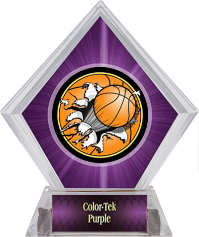 Bust-Out Basketball Purple Diamond Ice Trophy. Personalization is available on this item.