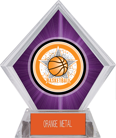 All-Star Basketball Purple Diamond Ice Trophy. Engraving is available on this item.
