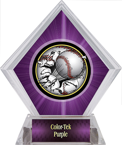 Awards Bust-Out Baseball Purple Diamond Ice Trophy. Personalization is available on this item.