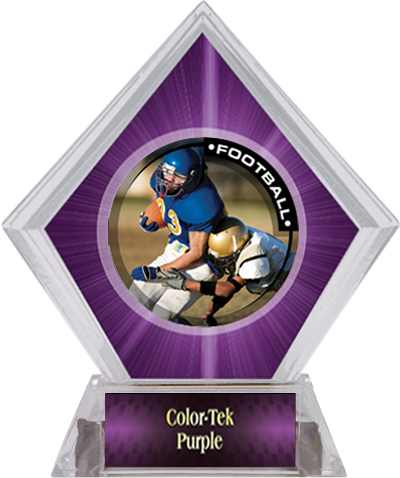 Awards PR2 Football Purple Diamond Ice Trophy. Personalization is available on this item.