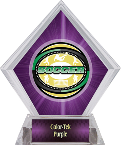Awards Classic Soccer Purple Diamond Ice Trophy. Personalization is available on this item.