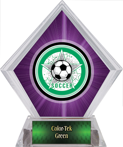 Awards All-Star Soccer Purple Diamond Ice Trophy. Engraving is available on this item.