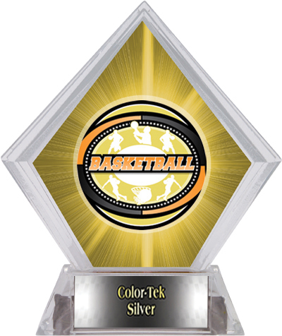 Award Classic Basketball Yellow Diamond Ice Trophy. Personalization is available on this item.