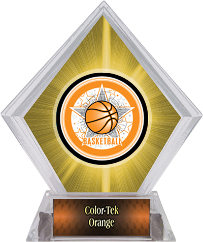 All-Star Basketball Yellow Diamond Ice Trophy. Engraving is available on this item.