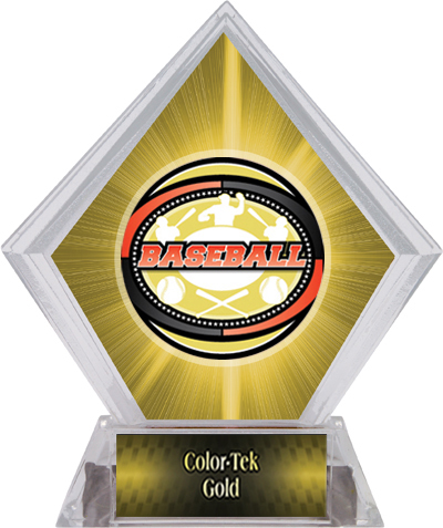 Awards Classic Baseball Yellow Diamond Ice Trophy. Personalization is available on this item.