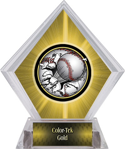 Awards Bust-Out Baseball Yellow Diamond Ice Trophy. Personalization is available on this item.