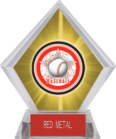 Awards All-Star Baseball Yellow Diamond Ice Trophy. Engraving is available on this item.