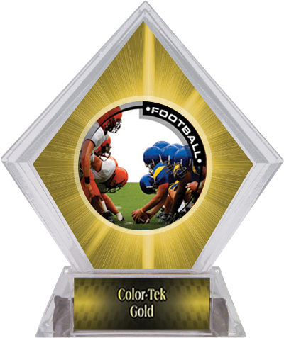 Awards PR1 Football Yellow Diamond Ice Trophy. Personalization is available on this item.