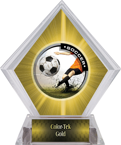 Awards P.R. Male Soccer Yellow Diamond Ice Trophy. Personalization is available on this item.