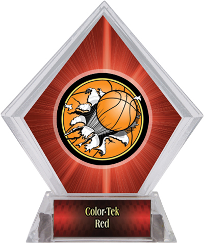 Bust-Out Basketball Red Diamond Ice Trophy. Personalization is available on this item.
