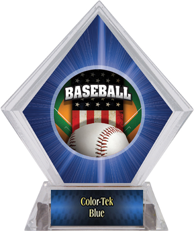 Awards Patriot Baseball Blue Diamond Ice Trophy. Personalization is available on this item.