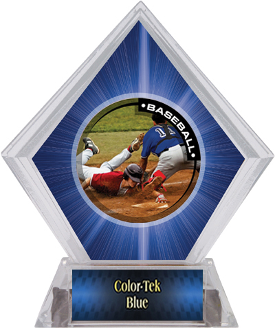 Awards P.R.2 Baseball Blue Diamond Ice Trophy. Personalization is available on this item.