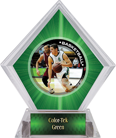 P.R. Male Basketball Green Diamond Ice Trophy. Personalization is available on this item.