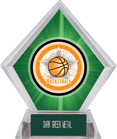 All-Star Basketball Green Diamond Ice Trophy. Engraving is available on this item.