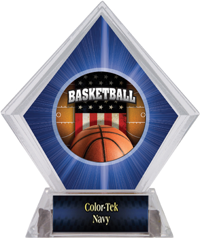 Awards Patriot Basketball Blue Diamond Ice Trophy. Personalization is available on this item.