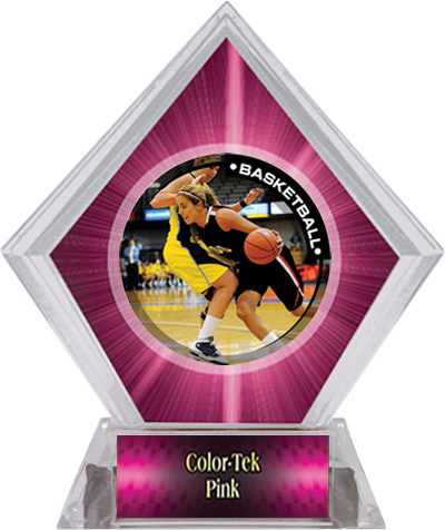 P.R. Female Basketball Pink Diamond Ice Trophy. Personalization is available on this item.