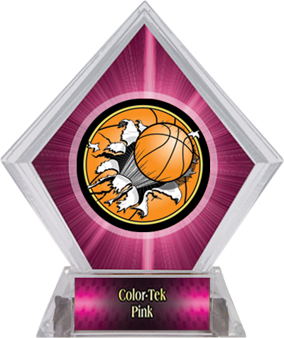 Bust-Out Basketball Pink Diamond Ice Trophy. Personalization is available on this item.