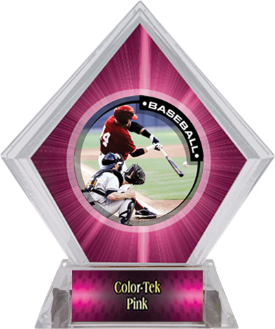 Awards P.R.1 Baseball Pink Diamond Ice Trophy. Personalization is available on this item.