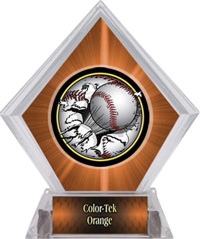 Awards Bust-Out Baseball Orange Diamond Ice Trophy. Personalization is available on this item.