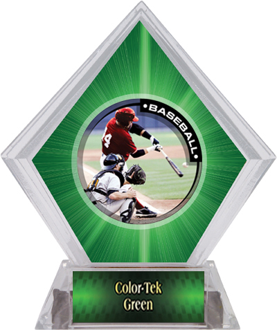 Awards P.R.1 Baseball Green Diamond Ice Trophy. Personalization is available on this item.