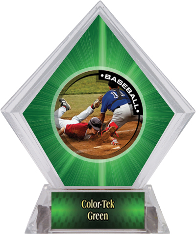 Awards P.R.2 Baseball Green Diamond Ice Trophy. Personalization is available on this item.