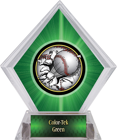 Awards Bust-Out Baseball Green Diamond Ice Trophy. Personalization is available on this item.