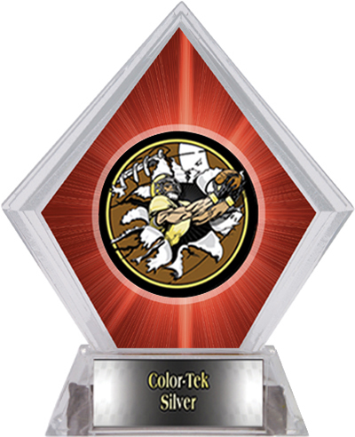 Awards Bust-Out Football Red Diamond Ice Trophy. Personalization is available on this item.