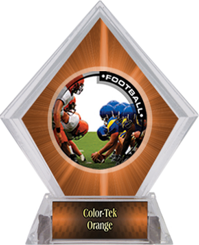 Awards PR1 Football Orange Diamond Ice Trophy. Personalization is available on this item.