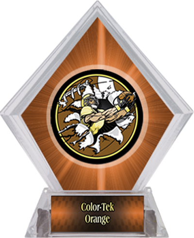 Awards Bust-Out Football Orange Diamond Ice Trophy. Personalization is available on this item.